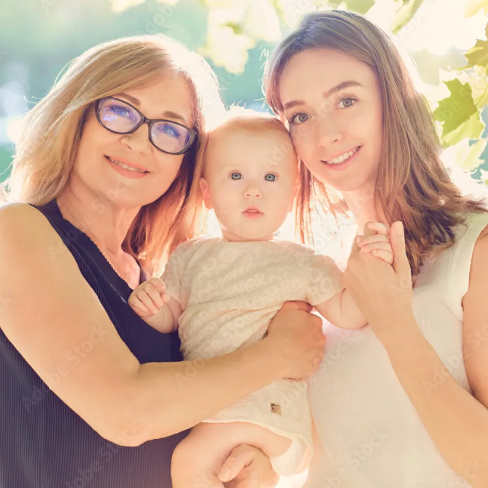 Three generations of family