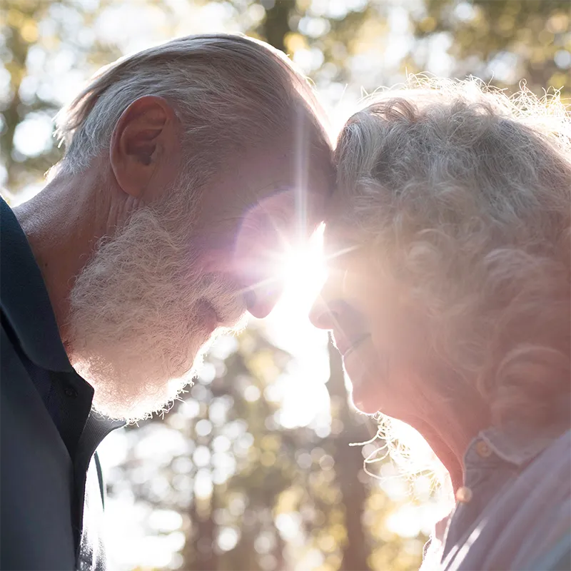 A loving senior couple